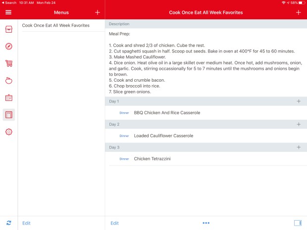 Custom Menu in Paprika